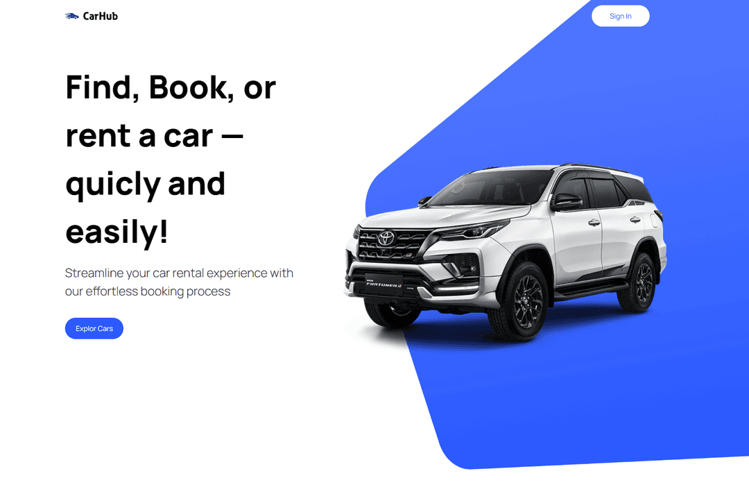 Car Hub - Find, Book, or Rent a Car Project Image